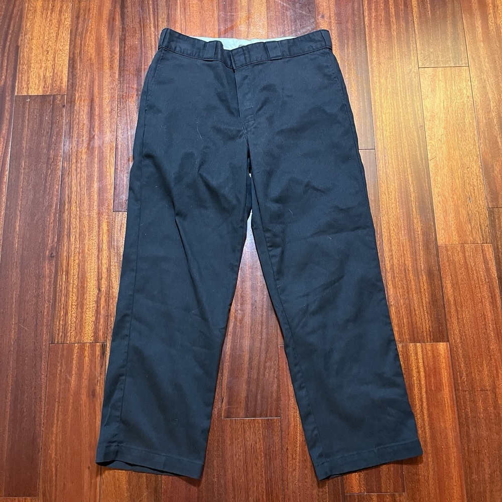 Dickies Pants Mens 36x30 Navy Blue Flex Workwear Preppy Casual Straight 36x28 *